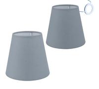 Sinta 2 Pezzi 5.5 inch E14/E27 Paralumi per Lampade Tessuto Piccolo Paralumi Lampadari Lampadario e Lampada a Muro,Grigio