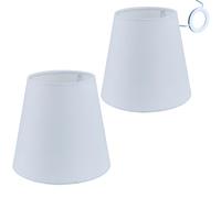 Sinta 2 Pezzi 5.5 inch E14/E27 Paralumi per Lampade Tessuto Piccolo Paralumi Lampadari Lampadario e Lampada a Muro,Bianco