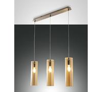 Sintesi lampadario vetro borosilicato ambra diffusori cilindrici E27 [EEK: A]