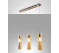 Sintesi lampadario vetro borosilicato ambra diffusori cilindrici E27 [EEK: A]