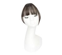 Sintetico falso invisibile Air Bangs Estensione dei capelli frange anteriore parrucca capelli nero marrone accessori per le donne (marrone nero)