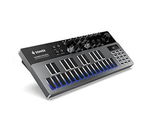 Sintetizzatore analogico per basso e sequencer, Donner Essential B1 con interfaccia utente intuitiva, memoria di 128 pattern, effetti di saturazione e delay, perfetto per un classico suono acid