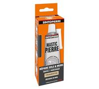 SINTO PIERRE - Ripara pavimenti e pareti - Ribocca e riparazione scheggiature, crepe, fori, asciugatura rapida, pronto all'uso, dosaggio automatico, tinta travertino, tecnica professionale, 100 g