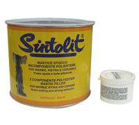 'Sintolit' Marmo/Ceramica Mastice-Stucco Liquido Per Marmo E Ceramica. Bicomponente Poliestere A Presa Rapida Ed Altissima Tenuta. Colore Paglierino.