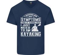 Sintomi Just Bisogno To Go Kayaking Divertente Uomo Scollo A V Cotone T-Shirt