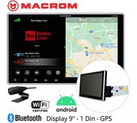 SINTOMONITOR 1 DIN Autoradio Monitor 9" Android Wi-Fi Bluetooth USB 3 Uscite RCA