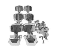 sintonizzatore di chitarra, Meccaniche for accordatore a bottone for chitarra, 3 pezzi, sinistra e destra, multicolore, confezione da 6(Slivery-1set)