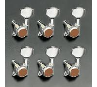 Sintonizzatori A Testa Di Chitarra 1:18 Meccaniche con meccanismo di bloccaggio impugnatura esagonale cromo dorato per chitarra elettrica(Chrome 6L)