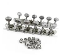 Sintonizzatori A Testa Di Chitarra 2 pezzi 6L6R Pedali di accordatura Meccaniche per chitarra acustica a 12 corde Accessori Argento