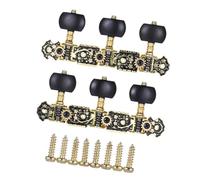 Sintonizzatori A Testa Di Chitarra 2 pezzi di accordatori per chitarra classica placcati in oro e placcati in nero testa per chitarra acustica 1:14 chiavi di accordatura manopole accordatore per corde