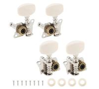 Sintonizzatori A Testa Di Chitarra 4 pezzi 2R e 2L piroli di accordatura per ukulele in acciaio con meccanica bianca