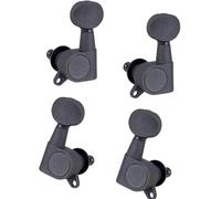 Sintonizzatori A Testa Di Chitarra 4 pezzi di accordatori per chitarra a 4 corde corde in lega di zinco bottoni parti di ricambio per ukulele accessori(Matte Black)