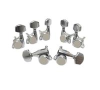Sintonizzatori A Testa Di Chitarra 4L3R Chitarra 1:18 con chiave di bloccaggio accordatore per chitarra elettrica meccanica cromata e nera opaca(Chrome)