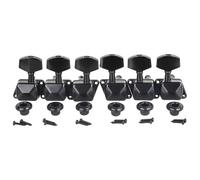 Sintonizzatori A Testa Di Chitarra 6 pezzi 3L3R corde semi-chiuse piroli chiavi di accordatura meccaniche accordatori per chitarra elettrica o chitarra acustica(Black)