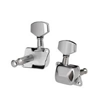 Sintonizzatori A Testa Di Chitarra 6 pezzi di accordatori per corde di chitarra accordatore semi chiuso macchina(Silver6R)