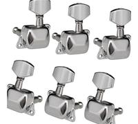 Sintonizzatori A Testa Di Chitarra 6 pezzi di accordatori per corde di chitarra accordatore semi chiuso macchina(Silver3L3R)