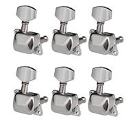 Sintonizzatori A Testa Di Chitarra 6 pezzi di accordatori per corde di chitarra meccaniche semi-chiuse accordatori per chitarra elettrica chitarra acustica argento(6R)