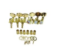 Sintonizzatori A Testa Di Chitarra 6 Pezzi Di Piroli Di Accordatura Completamente Chiusi Con Bloccaggio 3L3R 41 Pollici Per Chitarra Folk Con Testa Quadrata Grande(Gold)