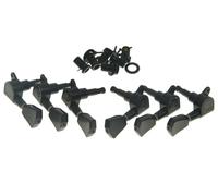 Sintonizzatori A Testa Di Chitarra Chiavi di accordatura per chitarra 3x3 meccaniche con bottone a tulipano cromate nere e dorate(Black)