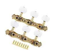 Sintonizzatori A Testa Di Chitarra Meccaniche per chitarra classica 1:16 con piroli di accordatura elettroplaccati di alta qualità 2 pezzi/coppia Piroli ovali bianchi.