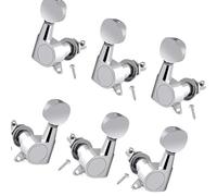 Sintonizzatori A Testa Di Chitarra Meccaniche Per Chitarra Completamente Chiuse 3 Pezzi Per Chitarra Sinistra E 3 Pezzi Per Chitarra Destra Set Di Accessori Di Ricambio(Chrome)