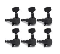 Sintonizzatori A Testa Di Chitarra Meccaniche per chitarra elettrica 3R3L 6R 6L con meccanismo di bloccaggio delle corde per chitarra acustica colore nero(6L)
