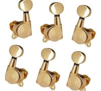 Sintonizzatori A Testa Di Chitarra Set di 6 meccaniche autobloccanti per chitarre con meccanismo Schaller piccoli pulsanti ovali concavi(3R3L)