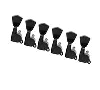 Sintonizzatori A Testa Di Chitarra Set Di 6 Meccaniche Sigillate Per Chitarra In Linea Chiavi Di Accordatura Piroli E Meccaniche(Black,Long)