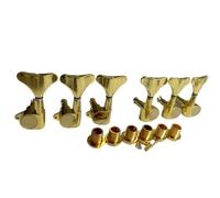 Sintonizzatori A Testa Di Chitarra Set di meccaniche per basso elettrico chiuse in oro sinistra e destra per configurazione di corde 3L 3R