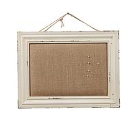 Sintosin Shabby Chic Bacheca in Sughero 40 x 30 cm, Bacheca da Parete Con Cornice In Legno Bianco, Lavagna Sughero per la casa, Decorazione Dell'ufficio