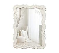 Sintosin Specchio da Parete Rettangolare Rustico 30 x 40 cm, Specchio con Cornice in Legno Bianco, Specchi Decorativi da Parete per Soggiorno, Camera da Letto, Bagno, Corridoio