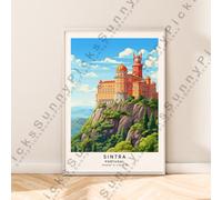 Sintra Illustrazione Stampa Portogallo da Viaggio Muro Decoro Poster Regalo