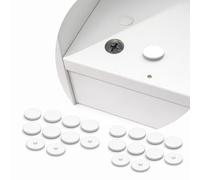 Sintrix Fab 10 tappi di copertura per viti bianche, in plastica, per connettori eccentrici, viti di bloccaggio, compatibili con ripiani KALLAX/EXPEDIT/TROFAST e molti mobili