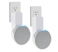 Sintron 2 supporti da parete per Echo Pop, supporto per altoparlante Smart Home, salvaspazio, senza viti necessarie, gestione dei cavi integrata, design decorativo, compatibile con Google Nest (bianco