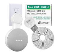 Sintron 2 supporti da parete per Nest Mini e Home Mini, accessorio salvaspazio con gestione dei cavi per Google Smart Speaker di prima e seconda generazione, senza fili o viti disordinati