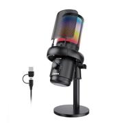 SINWE Microfono da gioco con soppressione del rumore basata sull'intelligenza artificiale e controllo del guadagno - Microfono USB per PC per streaming, giochi, podcast, PC, PS4, include