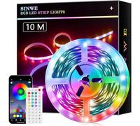 SINWE Striscia Led,Luci Led camera da letto 10 Metri,Led Striscia con 40 Tasti Telecomando Controller Bluetooth,Luci Colorate per Casa,Decorazioni,Cucina,Bar,Festa (10M)