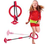 Sinwind Caviglia di Salto con Anello, Palla LED Lampeggiante, Pieghevole per Bambini (Rosso)