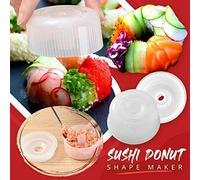 Sinye Sushi Donut Shape Maker Home DIY Kids Rice Bento Sushi Maker Round Rice Mold, Donut Shape Sushi Onigiri Mold for Kitchen DIY Cooking, Striped DOT Non appiccicoso Cucina Picnic Tools (2 PCS)