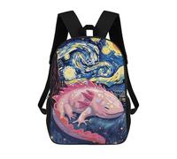 sinyumoney 1 Zaini Per Bambini Axolotl in Starry Night Style Borsa Scolastica Stampata in 3D Borsa Alla Moda Borse Scolastiche Da Viaggio Per La Scuola O I Viaggi 17inch