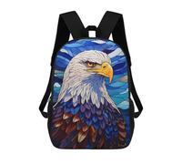 sinyumoney 1 Zaini Per Bambini Bald Eagle Stained Glass Borsa Scolastica Stampata in 3D Borsa Alla Moda Borse Scolastiche Da Viaggio Per La Scuola O I Viaggi 17inch