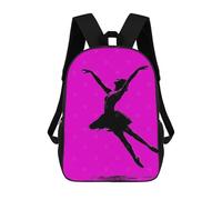 sinyumoney 1 Zaini Per Bambini Ballerina Silhouette - Elegant Dance on Pink Borsa Scolastica Stampata in 3D Borsa Alla Moda Borse Scolastiche Da Viaggio Per La Scuola O I Viaggi 17inch