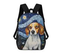 sinyumoney 1 Zaini Per Bambini Beagle Dog Starry Night Borsa Scolastica Stampata in 3D Borsa Alla Moda Borse Scolastiche Da Viaggio Per La Scuola O I Viaggi 17inch