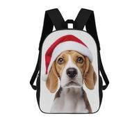 sinyumoney 1 Zaini Per Bambini Beagle Puppy with Santa Hat Portrait Borsa Scolastica Stampata in 3D Borsa Alla Moda Borse Scolastiche Da Viaggio Per La Scuola O I Viaggi 17inch