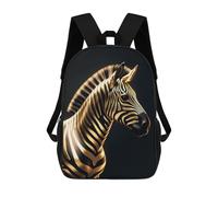 sinyumoney 1 Zaini Per Bambini Black And Gold Zebra Borsa Scolastica Stampata in 3D Borsa Alla Moda Borse Scolastiche Da Viaggio Per La Scuola O I Viaggi 17inch