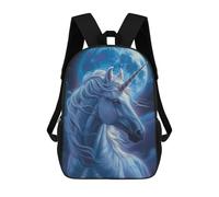 sinyumoney 1 Zaini Per Bambini Blue Moon Unicorn Borsa Scolastica Stampata in 3D Borsa Alla Moda Borse Scolastiche Da Viaggio Per La Scuola O I Viaggi 17inch