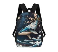 sinyumoney 1 Zaini Per Bambini Blue Whale Kintsugi Art Borsa Scolastica Stampata in 3D Borsa Alla Moda Borse Scolastiche Da Viaggio Per La Scuola O I Viaggi 17inch