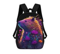 sinyumoney 1 Zaini Per Bambini Capybara Flower Colorful Borsa Scolastica Stampata in 3D Borsa Alla Moda Borse Scolastiche Da Viaggio Per La Scuola O I Viaggi 17inch