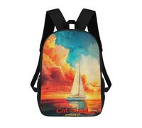 sinyumoney 1 Zaini Per Bambini Cat Island Art Borsa Scolastica Stampata in 3D Borsa Alla Moda Borse Scolastiche Da Viaggio Per La Scuola O I Viaggi 17inch