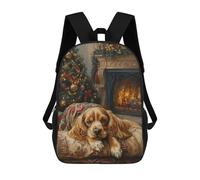 sinyumoney 1 Zaini Per Bambini Cavalier King Charles Spaniel Christmas Painting Borsa Scolastica Stampata in 3D Borsa Alla Moda Borse Scolastiche Da Viaggio Per La Scuola O I Viaggi 17inch